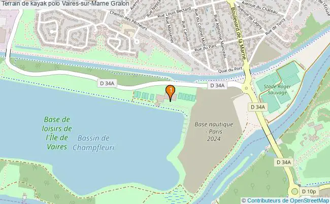 plan Terrain de kayak polo Vaires-sur-Marne : 1 équipements