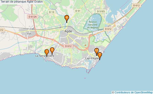 plan Terrain de pétanque Agde : 10 équipements