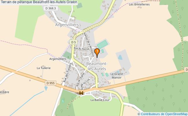 plan Terrain de pétanque Beaumont-les-Autels : 1 équipements