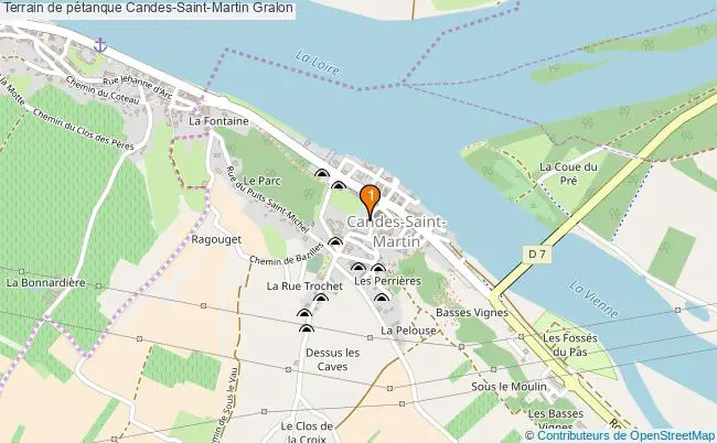plan Terrain de pétanque Candes-Saint-Martin : 1 équipements
