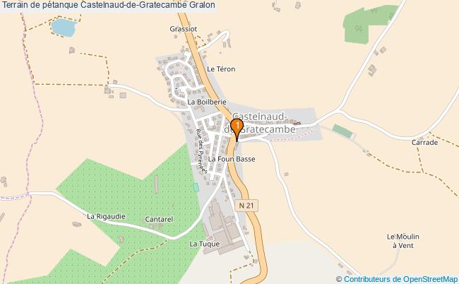 plan Terrain de pétanque Castelnaud-de-Gratecambe : 1 équipements