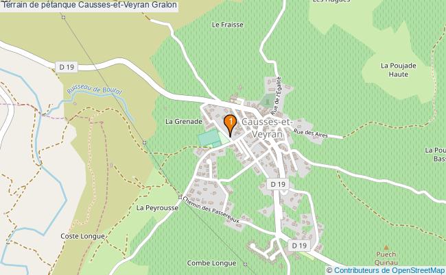 plan Terrain de pétanque Causses-et-Veyran : 1 équipements