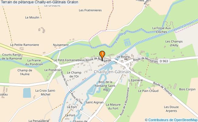 plan Terrain de pétanque Chailly-en-Gâtinais : 1 équipements