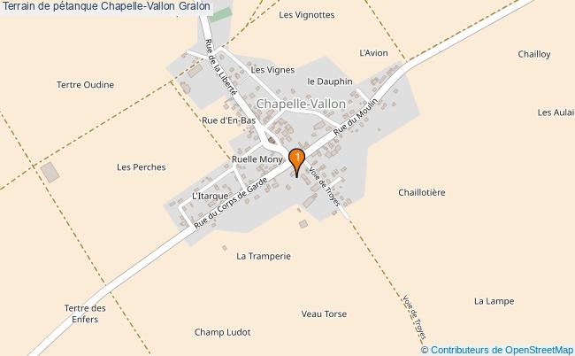 plan Terrain de pétanque Chapelle-Vallon : 1 équipements