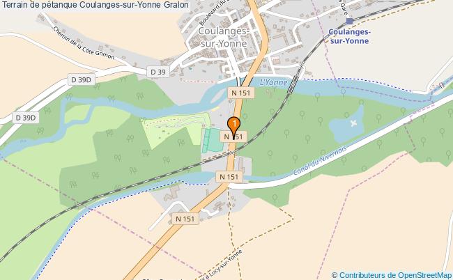 plan Terrain de pétanque Coulanges-sur-Yonne : 1 équipements