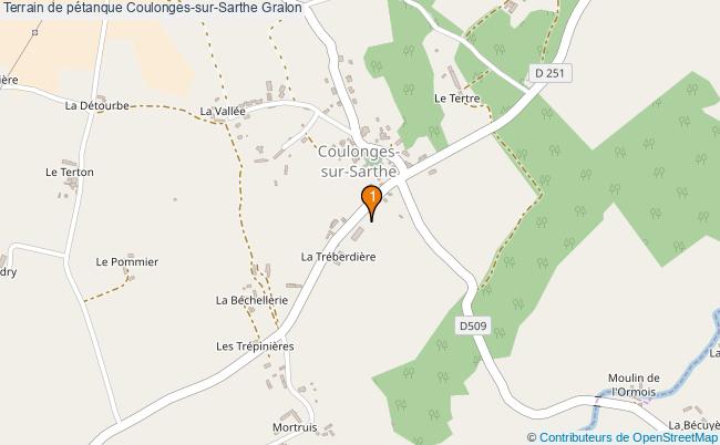 plan Terrain de pétanque Coulonges-sur-Sarthe : 1 équipements