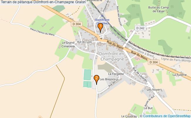 plan Terrain de pétanque Domfront-en-Champagne : 2 équipements