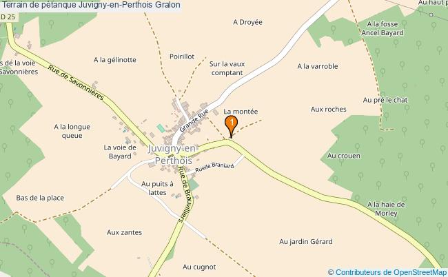 plan Terrain de pétanque Juvigny-en-Perthois : 1 équipements
