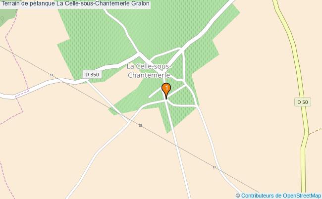 plan Terrain de pétanque La Celle-sous-Chantemerle : 1 équipements