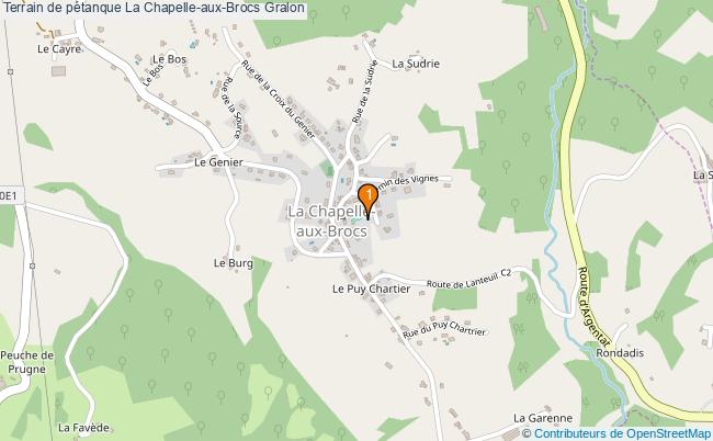 plan Terrain de pétanque La Chapelle-aux-Brocs : 1 équipements