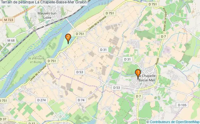 plan Terrain de pétanque La Chapelle-Basse-Mer : 2 équipements