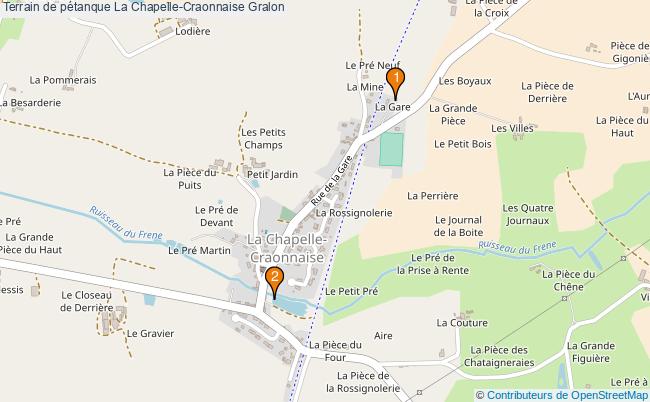 plan Terrain de pétanque La Chapelle-Craonnaise : 2 équipements