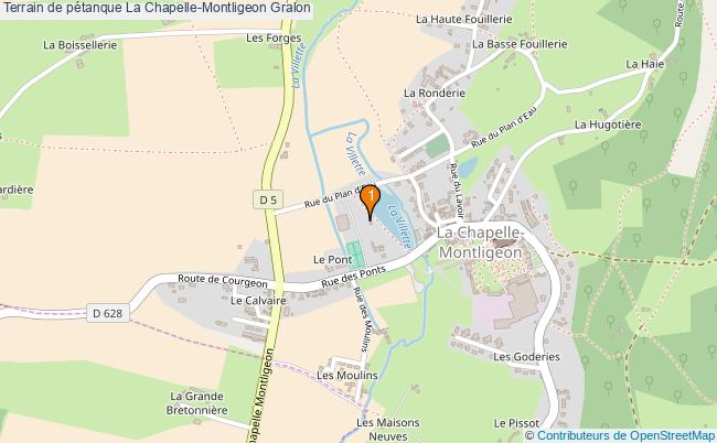 plan Terrain de pétanque La Chapelle-Montligeon : 1 équipements