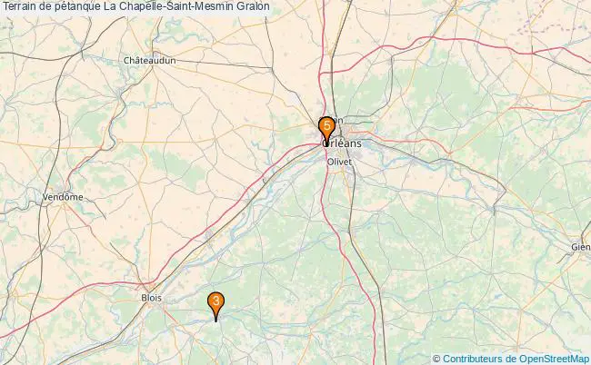 plan Terrain de pétanque La Chapelle-Saint-Mesmin : 5 équipements