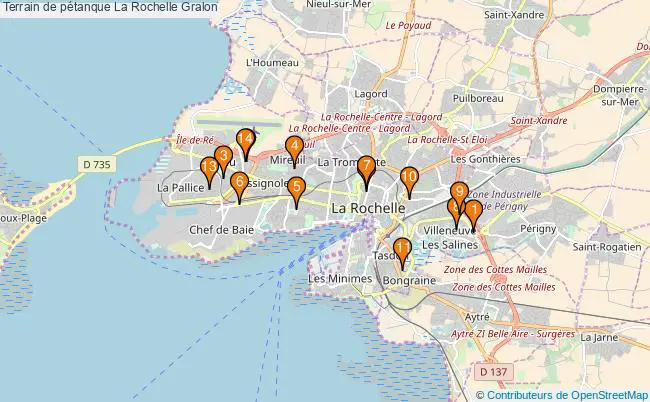 plan Terrain de pétanque La Rochelle : 14 équipements
