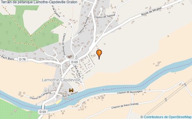 plan Terrain de pétanque Lamothe-Capdeville : 1 équipements