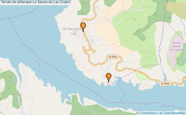 plan Terrain de pétanque Le Sauze-du-Lac : 2 équipements