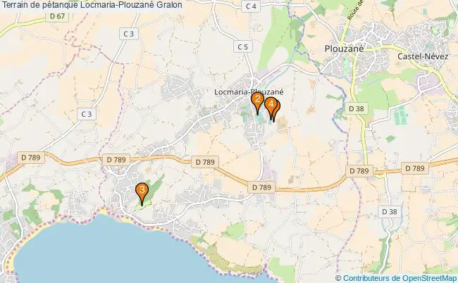plan Terrain de pétanque Locmaria-Plouzané : 4 équipements
