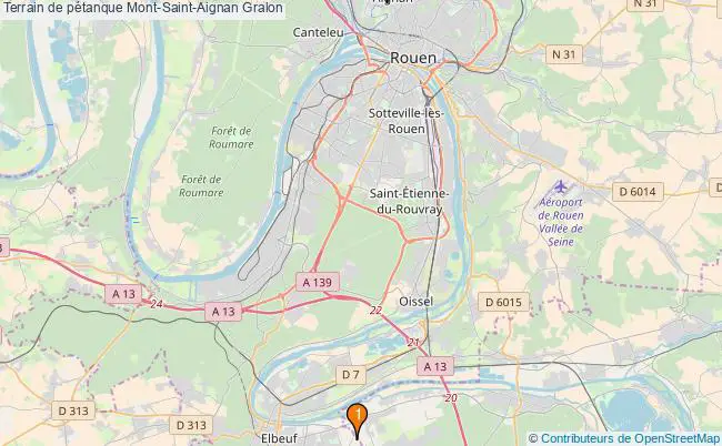 plan Terrain de pétanque Mont-Saint-Aignan : 2 équipements