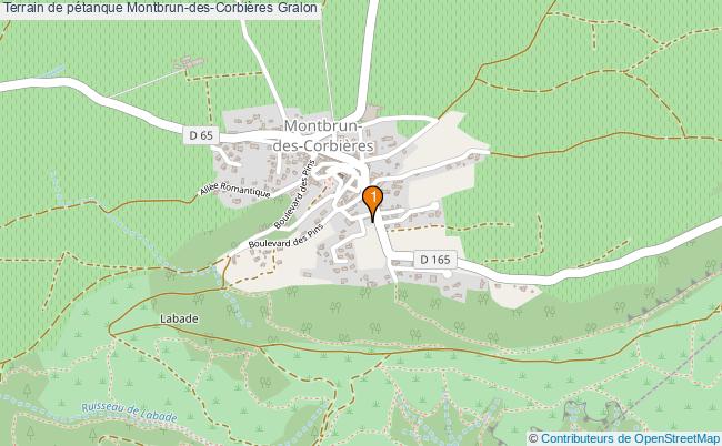 plan Terrain de pétanque Montbrun-des-Corbières : 1 équipements