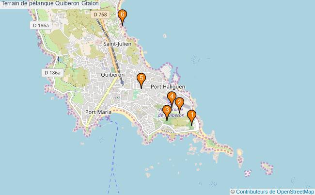 plan Terrain de pétanque Quiberon : 6 équipements
