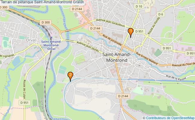 plan Terrain de pétanque Saint-Amand-Montrond : 2 équipements