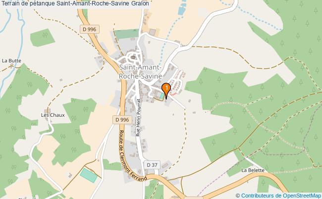 plan Terrain de pétanque Saint-Amant-Roche-Savine : 1 équipements