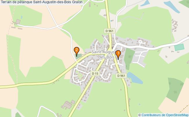 plan Terrain de pétanque Saint-Augustin-des-Bois : 2 équipements