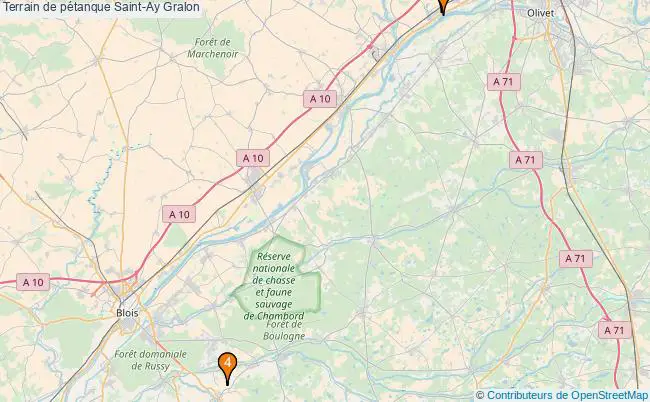 plan Terrain de pétanque Saint-Ay : 4 équipements