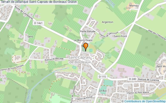 plan Terrain de pétanque Saint-Caprais-de-Bordeaux : 1 équipements