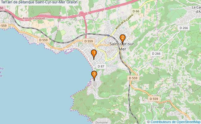 plan Terrain de pétanque Saint-Cyr-sur-Mer : 3 équipements