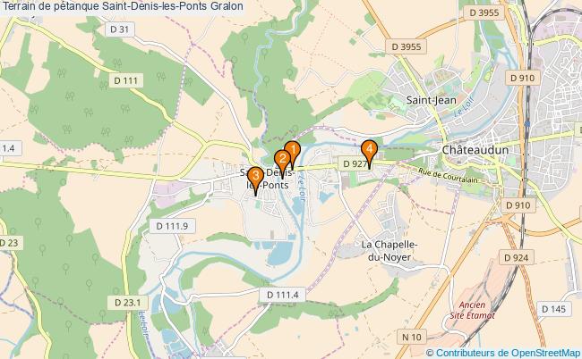 plan Terrain de pétanque Saint-Denis-les-Ponts : 4 équipements