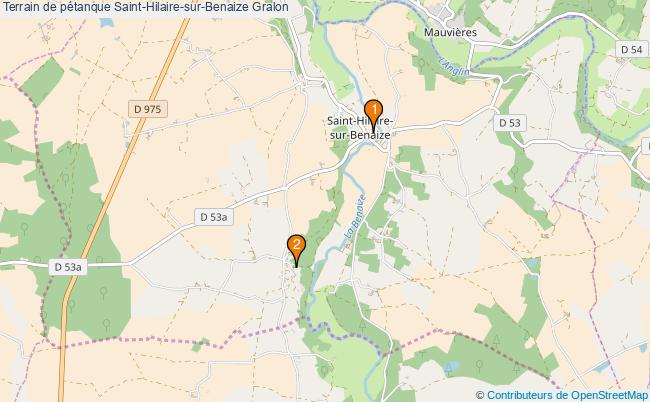 plan Terrain de pétanque Saint-Hilaire-sur-Benaize : 2 équipements