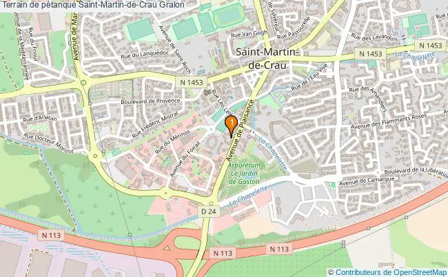 plan Terrain de pétanque Saint-Martin-de-Crau : 1 équipements