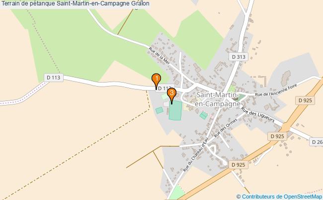 plan Terrain de pétanque Saint-Martin-en-Campagne : 3 équipements