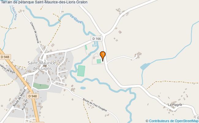 plan Terrain de pétanque Saint-Maurice-des-Lions : 1 équipements