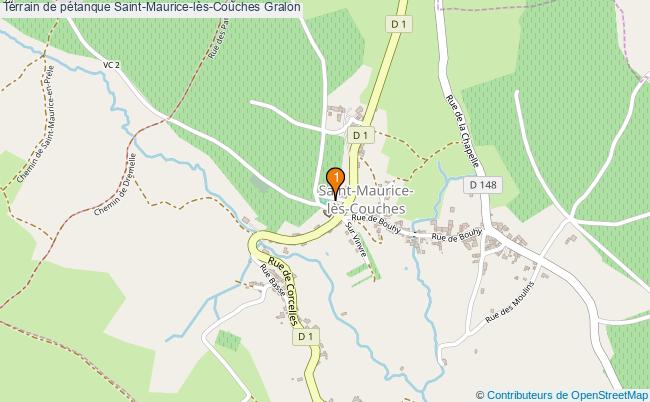plan Terrain de pétanque Saint-Maurice-lès-Couches : 1 équipements