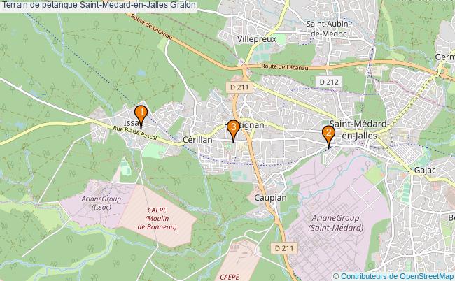 plan Terrain de pétanque Saint-Médard-en-Jalles : 3 équipements