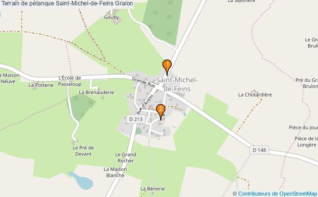 plan Terrain de pétanque Saint-Michel-de-Feins : 2 équipements