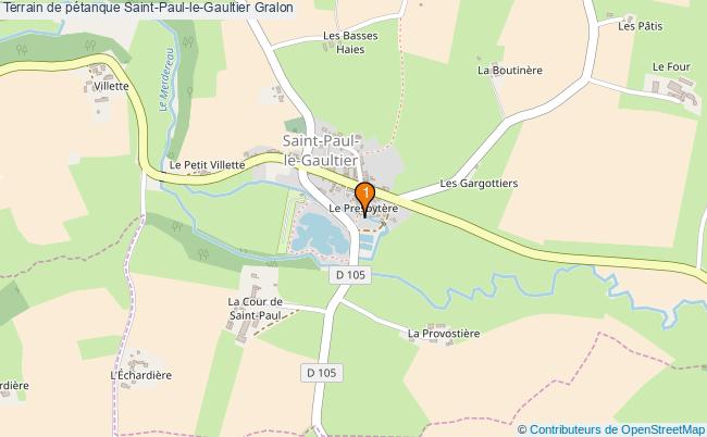 plan Terrain de pétanque Saint-Paul-le-Gaultier : 1 équipements