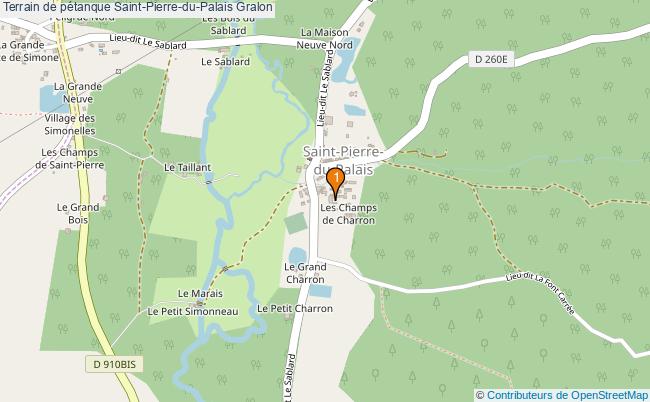 plan Terrain de pétanque Saint-Pierre-du-Palais : 1 équipements