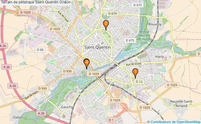 plan Terrain de pétanque Saint-Quentin : 4 équipements