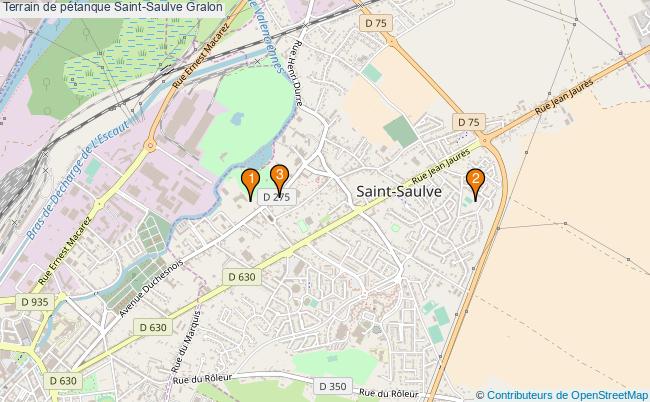 plan Terrain de pétanque Saint-Saulve : 3 équipements