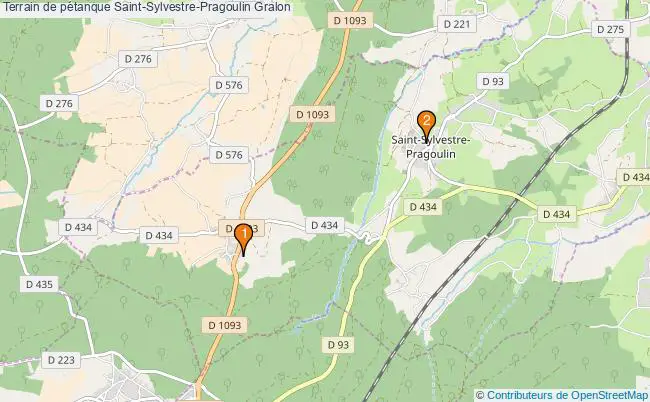 plan Terrain de pétanque Saint-Sylvestre-Pragoulin : 2 équipements