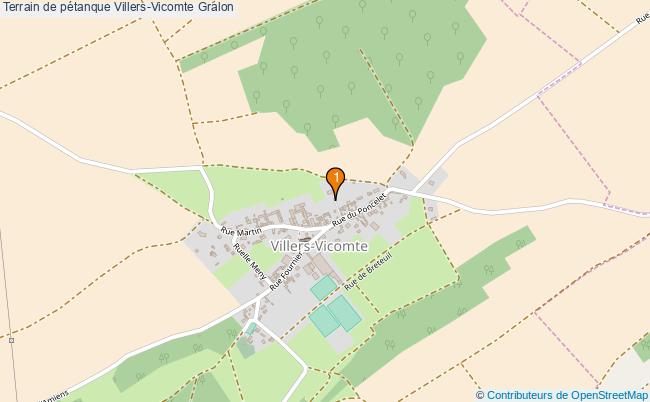 plan Terrain de pétanque Villers-Vicomte : 1 équipements