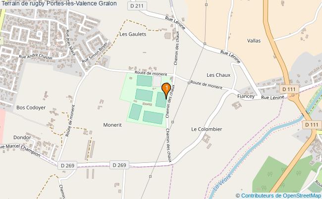 plan Terrain de rugby Portes-lès-Valence : 1 équipements