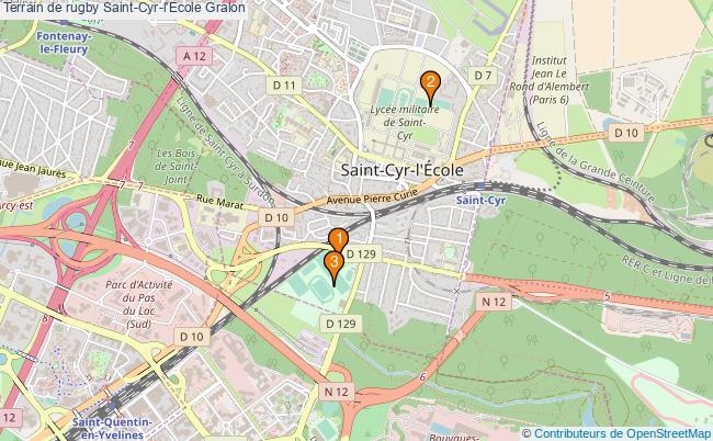 plan Terrain de rugby Saint-Cyr-l'Ecole : 3 équipements
