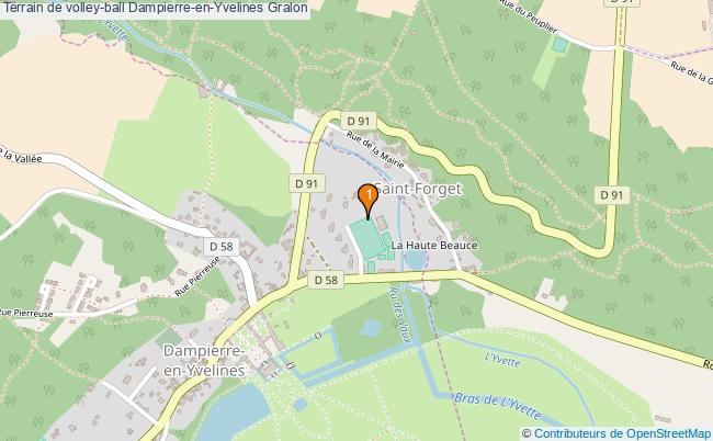 plan Terrain de volley-ball Dampierre-en-Yvelines : 1 équipements