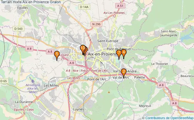 plan Terrain mixte Aix en Provence : 8 équipements