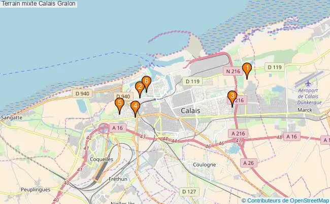 plan Terrain mixte Calais : 6 équipements